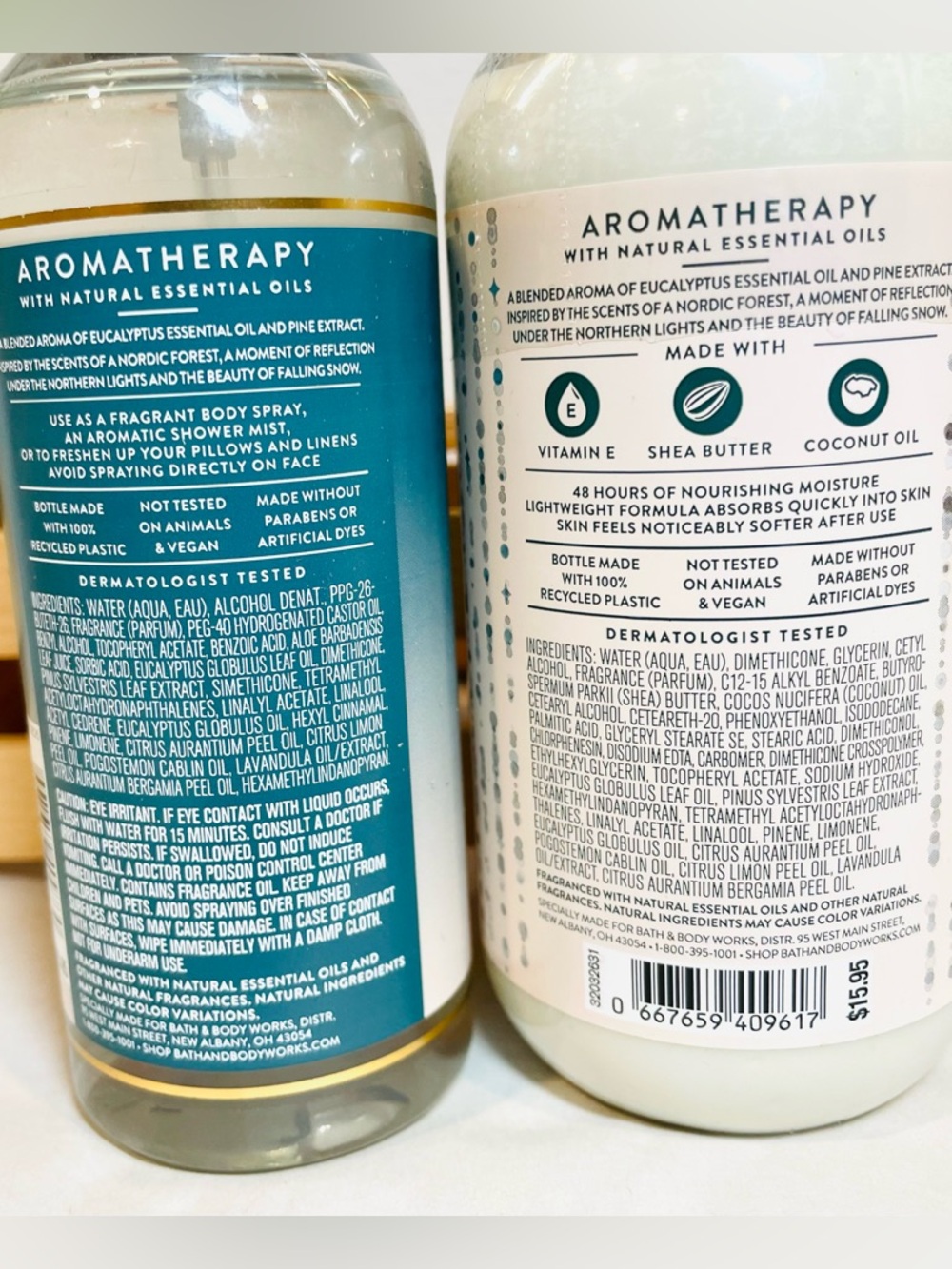 B&BW Aromatherapy Eucalyptus Pine Moisturizing Set: Perfume Mist & Body Lotion - Picture 3 of 3